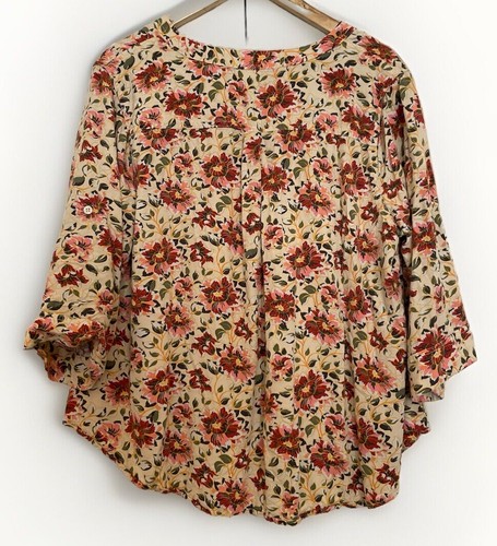 Blusa TORRID Mujer Cottagecore Talla 1X Rayón Cuello en Y Mangas 3/4 Boho Fluido Top - Imagen 2 de 12