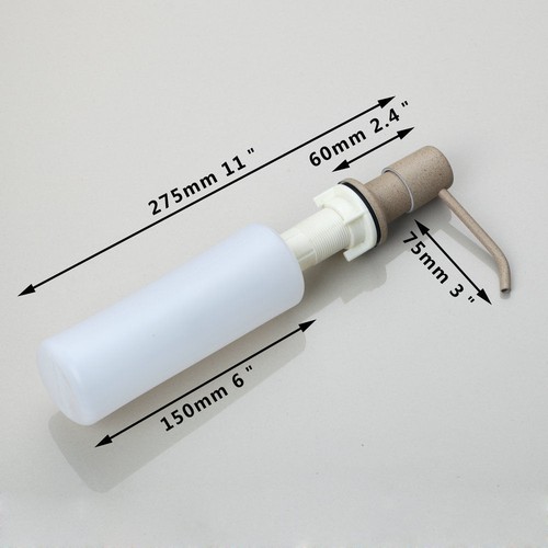 Dispenser sapone liquido in plastica in plastica vernice beige lavello da cucina montato sul ponte - Foto 2 di 8