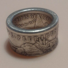 large mens ring custom 1884 Morgan silver dollar coin ring 90 silver