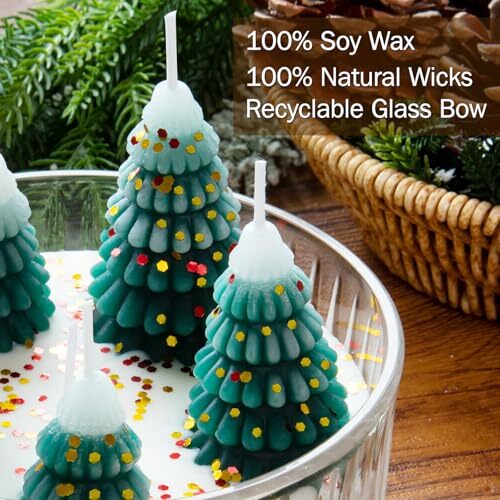 Christmas Decorations Indoor - Christmas Tree Cedar Forest Candles - Farmhouse - Picture 4 of 7
