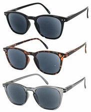 1 or 2 Pairs Retro Square Frame Keyhole Reading Sunlasses Sun Readers Spring Arm