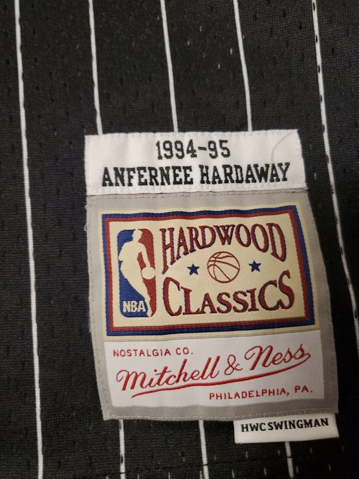Camiseta deportiva a rayas vintage Orlando Magic Penny Hardaway #1 del equipo Nike de la década de 1990 talla L Foto 3 de 4
