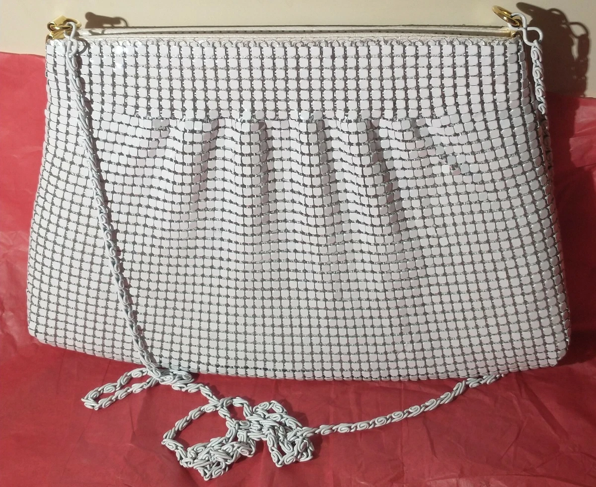 White Sequin Dress Purse Shoulder Strap Hand Bag