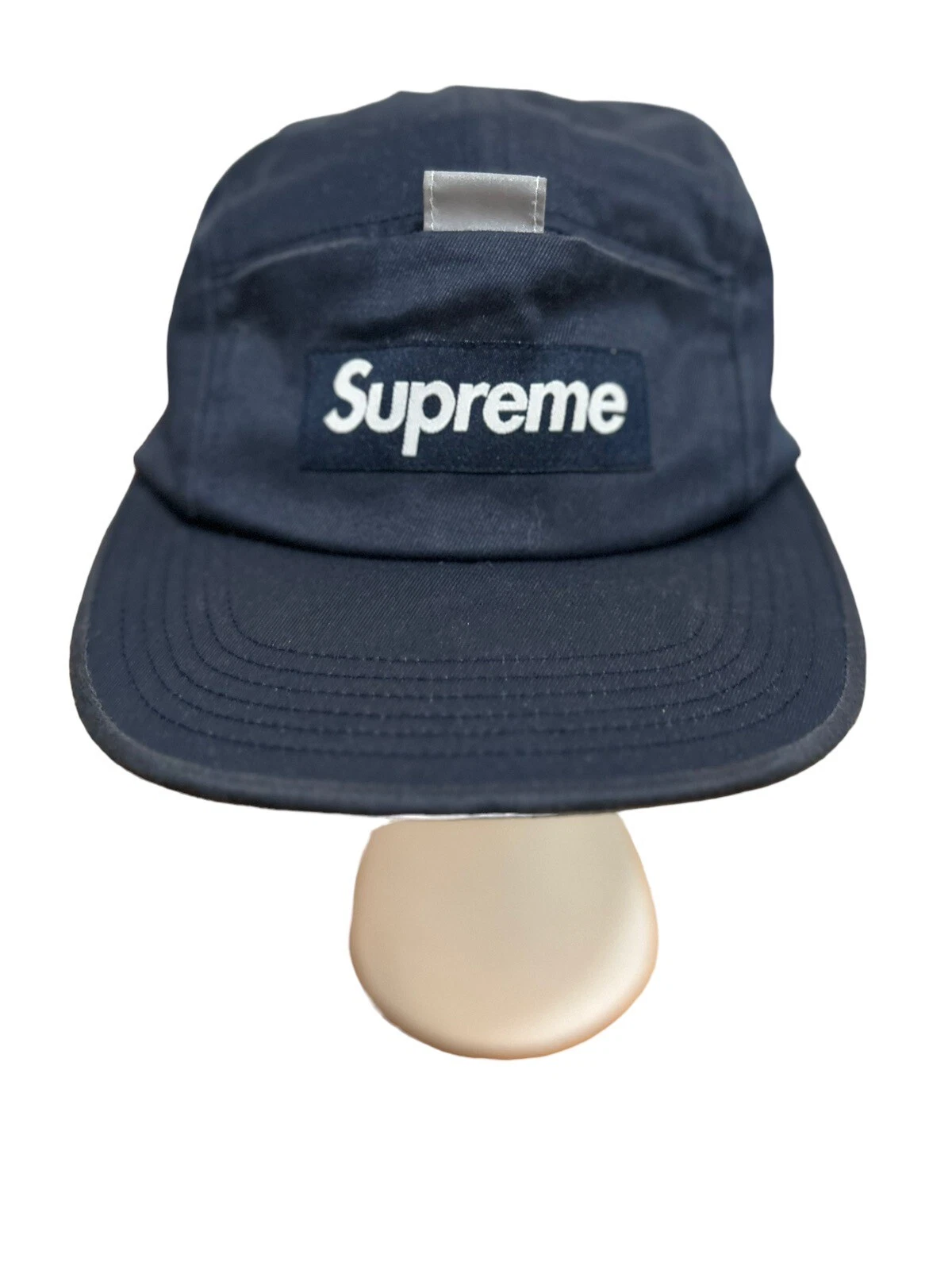 Casquette de camp Supreme SS18 Reflective Tab Pocket 5 panneaux boîte logo / taille unique / bleu