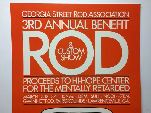 1984 3rd Annual Benefit Rod & Custom Show Placard Display Lawrenceville GA - Picture 2 of 7