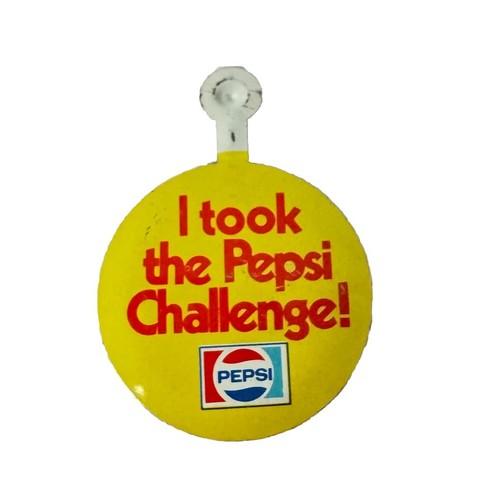 3 Vintage I Took The Pepsi Challenge Fold Back Pin Badge Button Pepsi-Cola Logo - Picture 3 of 5