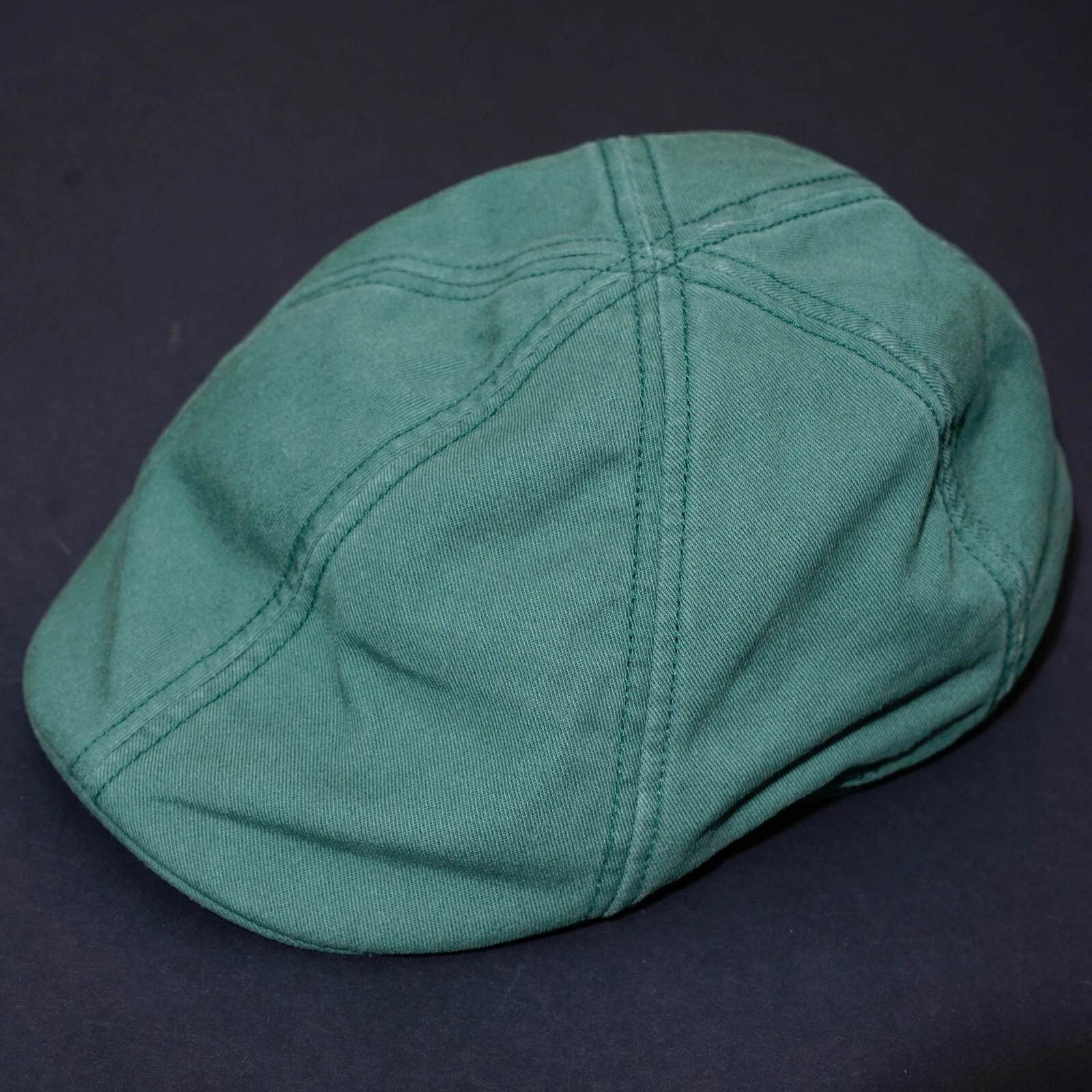 STETSON Hat Flat Cap Mens MEDIUM Green Newsboy Driver Duckbill Celebrity 57 M