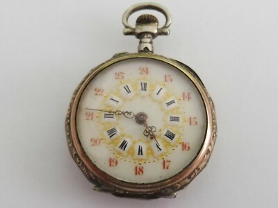 Petite Montre Gousset Ancienne Femme - Argent Et Plaquée Or Rose - Ne Fonctionne Pas