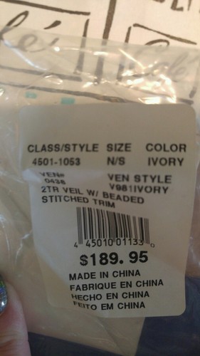 ~NEW~ David's Bridal Ivory Lace Wedding Dress YP3344 ~veil & preservation kit~ - Picture 10 of 12