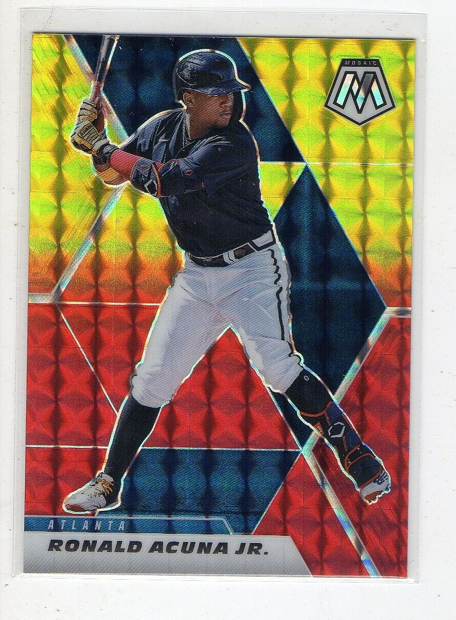 2021 Panini Mosaic Choice Ronald Acuna Jr. Red Yellow Prizm #/64 NM-MT