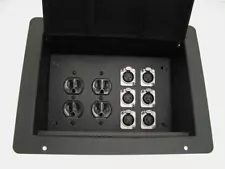 PROCRAFT FPPL-2DUP6XF-BK Recessed Stage Pocket / Floor Box 2AC + 6 XLR Female