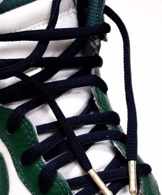 45/" Premium BLACK OVAL shoe Lace with GOLD TIP Jordan LBJ KD NMD YEEZY BOOST