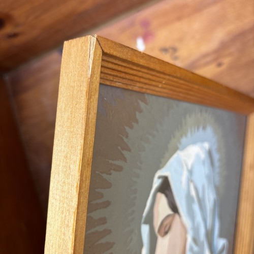Vintage Pair Paint by Number Paintings Mary Jesus Double Sided Religious 1960 - Bild 24 von 24