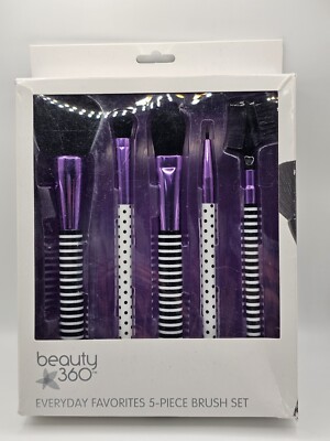 New with Gift Box  - Beauty 360 Everyday Favorites 5-Pc Brush Set Pink