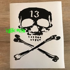 SKULL 13 DECAL sticker outlaw biker motorcycle tank decal skull cross bones