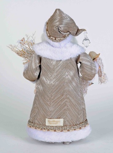 BEACH SANTA FIGURINE WITH STARFISH AND LIGHTED SEASHELL SWAG - Picture 2 of 2