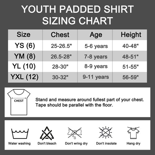 TIAXU Youth Padded Protective Shirt Multisport Compression Shirt Size Small - Picture 5 of 7