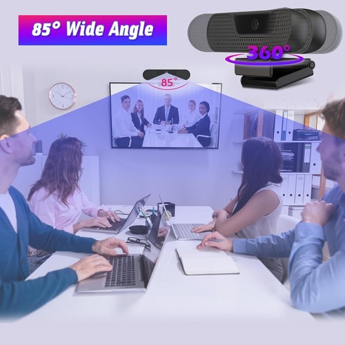 4K Webcam UHD Autofokus mit Stereo 4 Mikrofon Datenschutzschutz Plug&Play 85°Sic - Bild 4 von 7