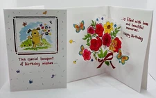 Pop Up Greeting Card Happy Birthday 5x7 Inches Special Bouquet Of Birthday Wishe