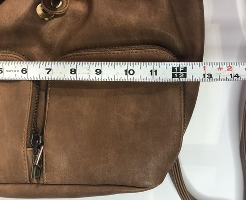 MMS Women's Brown Leather Backpack Purse - Picture 20 of 21
