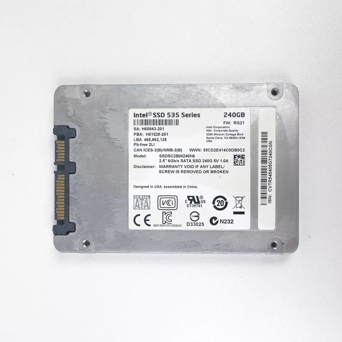 Intel 535 Series 240 GB SATA III 2.5 in SSD SSDSC2BW240H6 eBay