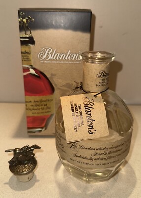 Blanton's Single Barrel Bourbon Whiskey Empty Bottle w/ Cork Letter T + Box