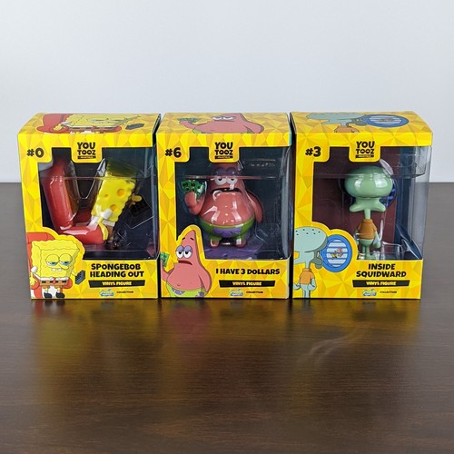 Youtooz 3 Figure Meme Bundle - SpongeBob Heading Out Patrick Inside Squidward - Picture 2 of 12
