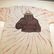 SMOKEY THE BEAR ONLY YOU FOREST FIRE PREVENTION T SHIRT Mens Uni Sex M Tie Dye 
