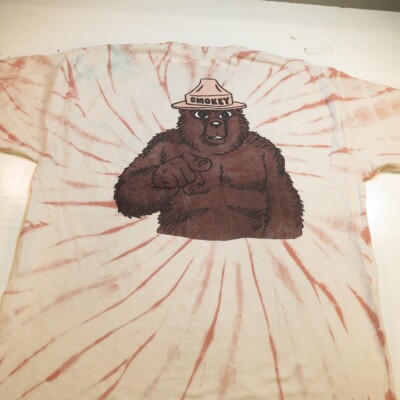 SMOKEY THE BEAR ONLY YOU FOREST FIRE PREVENTION T SHIRT Mens Uni Sex M Tie Dye