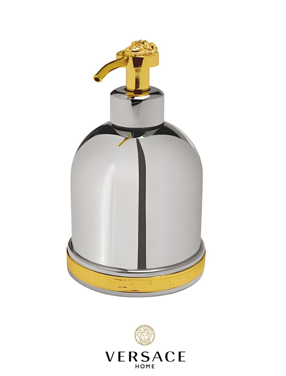Versace Classic Soap Dispenser in Chrome Gold Finish Signature