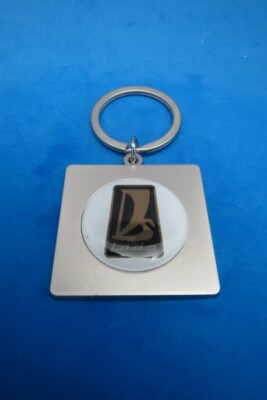 LADA LOGO SQUARE KEYRING SATIN NICKEL KEY RING CHAIN #121