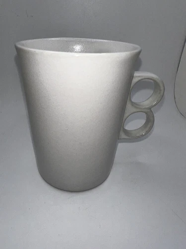 Vintage Bennington Potters Vermont Matte White Trigger Mug David Gil 1340 MCM 4”