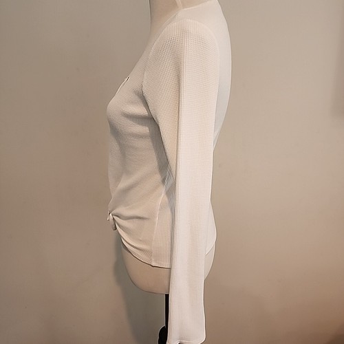 Abercrombie & Fitch Kids Girl Size 15/16 Embroidered White Ribbed Sweater Top - Picture 5 of 11