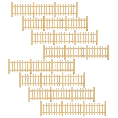 8 Pcs Wooden Railing Model Miniature Fence Small Decorative Garden - Picture 8 of 12