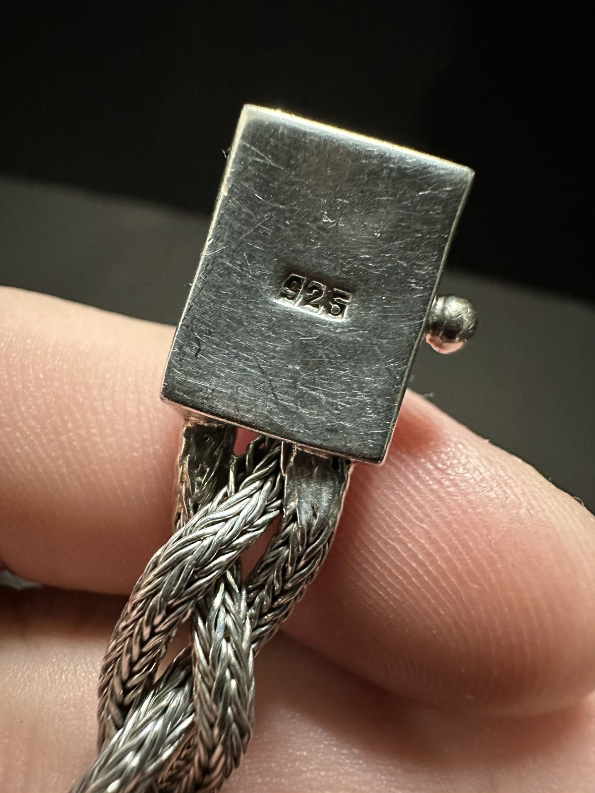 SOLID 925 Sterling Silver 10mm BRAIDED WHEAT LINK… - image 8