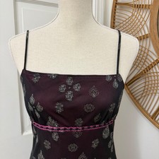 Rampage Y2K Mesh Overlay Slip Dress M Babydoll Fairy Shimmer Whimsigoth Grunge