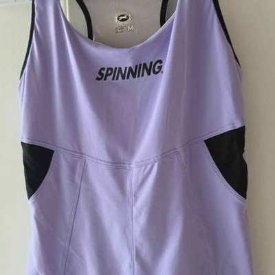 Women Mad Dog Athletics Made in Italy Spinning Cycling Lavender Activewear Top M