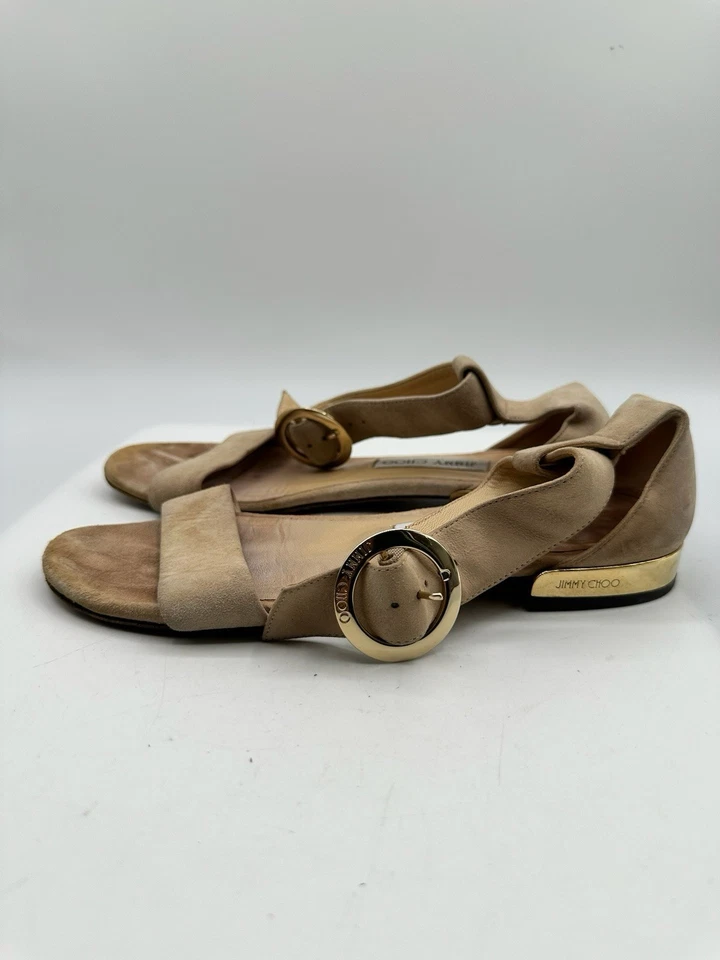 Sandalia de gladiador de gamuza beige nude Jimmy Choo Jamie para mujer talla 37/6,5 Foto 4 de 4