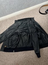 GSTAR RAW LEATHER VINTAGE BOMBER JACKET Size XL FITS SMALL TO MEDIUM