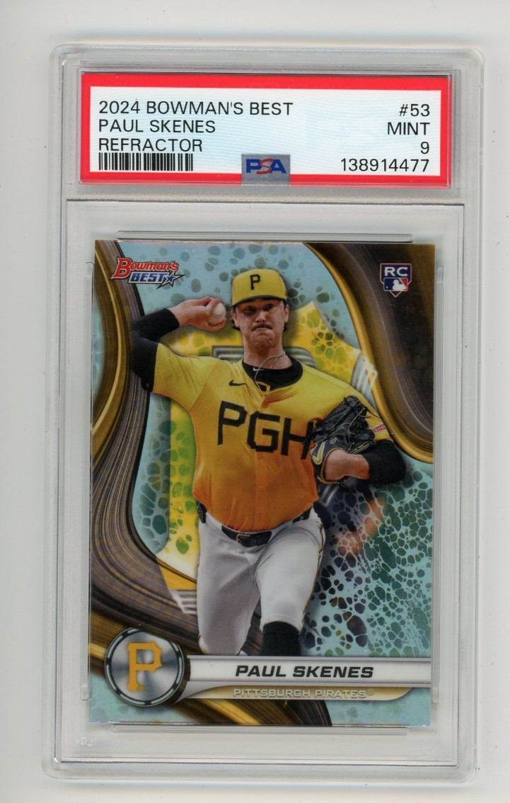 2024 Bowman's Best Refractor Rookie PSA 9 PAUL SKENES No. 53!