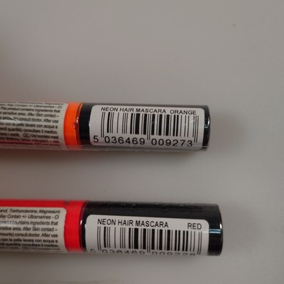 Stargazer Neon Red und Orange UV Reactive Hair Haar Mascara Auswaschbar