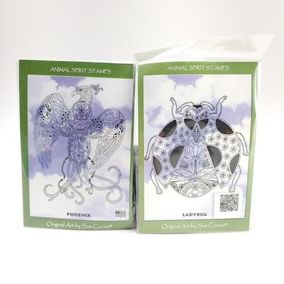 Phoenix Ladybug Animal Spirit Cling Unmounted Rubber Stamp EARTH ART 
