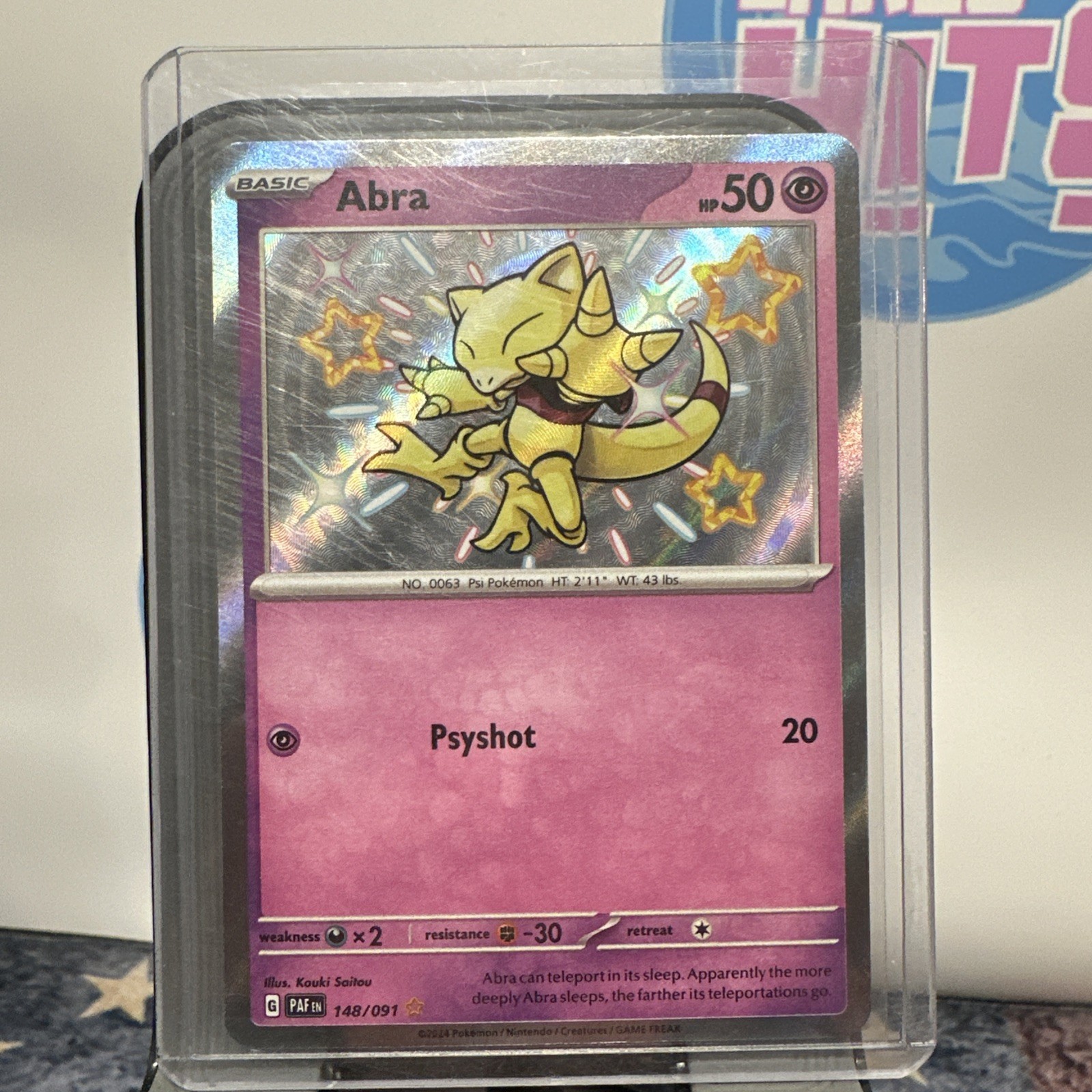 Abra 148/091 Pokemon SV: Paldean Fates Holo Shiny Rare NM