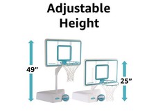 Dunn-Rite B6000C Splash  Shoot Adjustable Swimming Pool Basketball Hoop, Clear