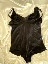 Vintage Silky Black ShapeWear Lace Trim All in One Girdle Size 3X