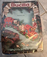 NEW Bucilla #61145 Holiday Express Train 4-Pc Plastic Canvas Kit Christmas 25" 
