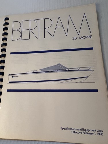 Original Specifications & Equipment List for BERTRAM Yacht Cabin Layout 2/1/1990 - Foto 5 di 18