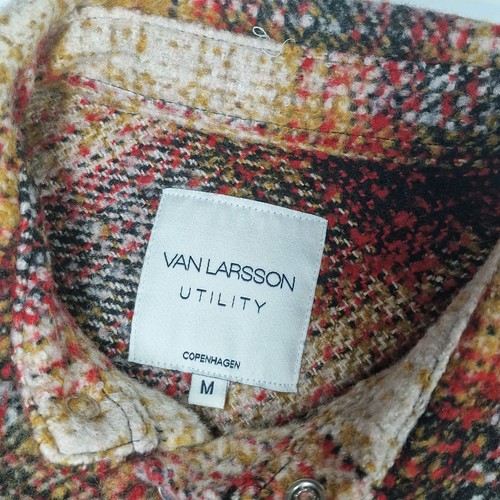 Van Larsson Utility Copenhagen Wool Blend Overshirt Shacket – Plaid Check M - Picture 3 of 13
