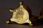 2 Vintage 4" Small Brass Vase drom China Don't know what the symbol says — photo 4