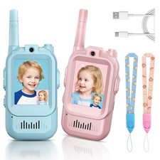 Video Walkie Talkies for Kids, Handheld 2 Pack Rechargeable Video Intercom Kids